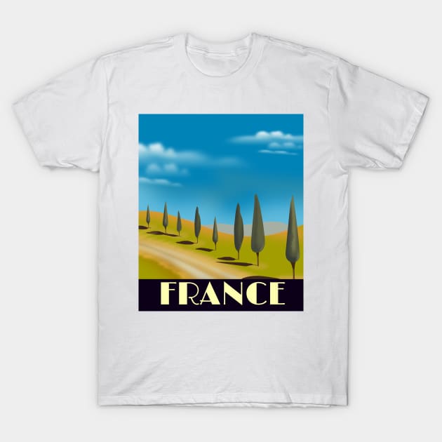 France landscape travel poster T-Shirt by nickemporium1